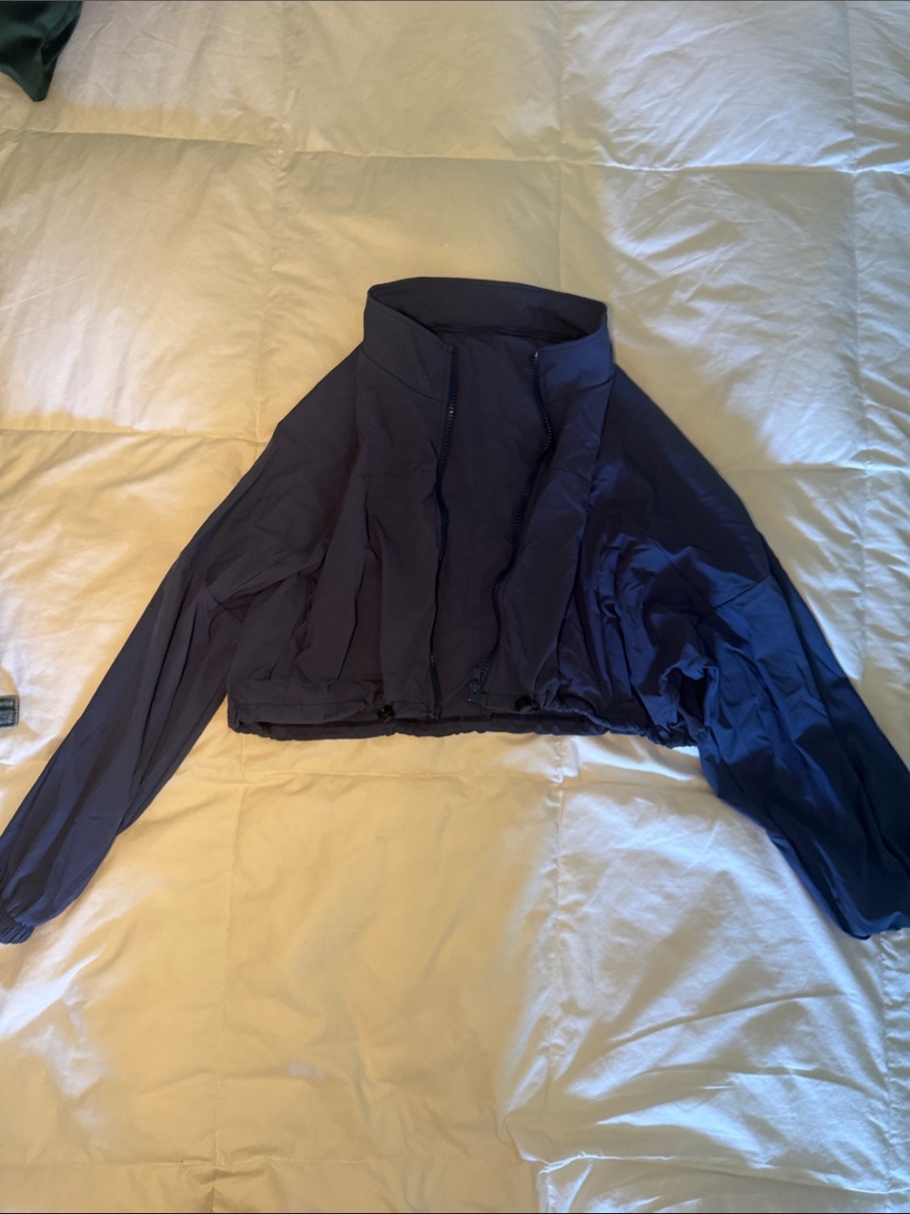 SHEIN Navy Cropped Bomber Jacket